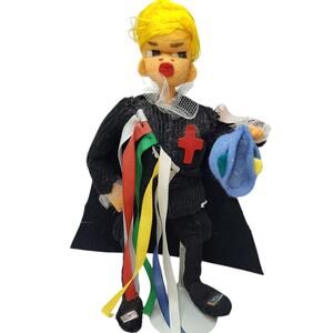 7" 1950's Vintage Spanish Bendable Evangelist Cloth Doll